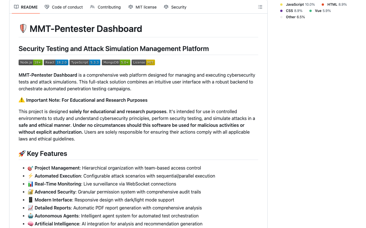 AI4SIM / MMT-Pentester — Attack Simulation Management Platform